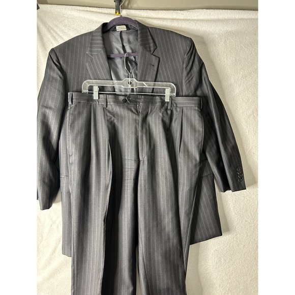 Jos A Bank SignatureGold Men's Grey Pinstripe Wool Suit 44R see measure - Picture 4 of 16